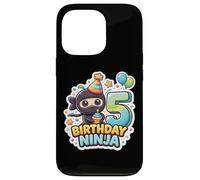 Custodia per iPhone 13 Pro 5 anni di compleanno Ninja Boys Five 5th Fifth Kids Party Fun