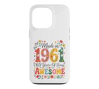 Custodia per iPhone 13 Pro 65 Year Old Made in 1961 Retro Floral 65th Birthday Women