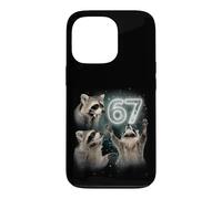 Custodia per iPhone 13 Pro 67 Meme Racoon Howling At The Moon 67 T-Shirt 6 7 Halloween