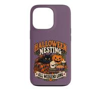 Custodia per iPhone 13 Pro Accogliente weekend casalingo con zucca di Halloween
