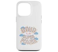 Custodia per iPhone 13 Pro ADHD è il mio super, potere retrò arcobaleno nuvola grafica