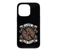Custodia per iPhone 13 Pro Airplane Pilot Live To Fly Aviation Compass Art