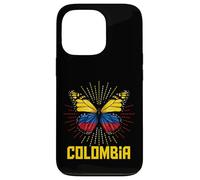 Custodia per iPhone 13 Pro Ali di bandiera della farfalla della Colombia