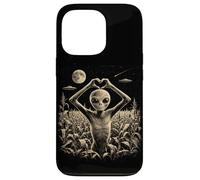Custodia per iPhone 13 Pro Alien Heart Hand Sign Cute UFO Extraterrestre Love