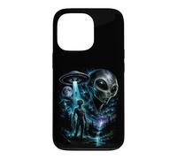Custodia per iPhone 13 Pro Alien UFO Abduction Incontro Cosmico Sci-Fi Mistero Grafico