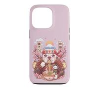 Custodia per iPhone 13 Pro American Bulldog Samurai Giappone Kawaii Grafica Ramen Pasta