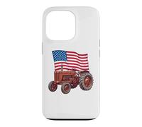 Custodia per iPhone 13 Pro American USA Flag Tractor Farmer