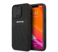Custodia per iPhone 13 Pro AMG in pelle con linee curve, nera