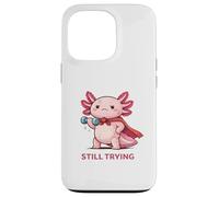 Custodia per iPhone 13 Pro Ancora provando | Simpatico supereroe Axolotl Gym Motivazione