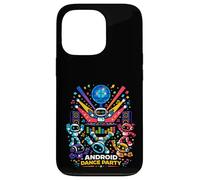 Custodia per iPhone 13 Pro Android Dance Party Robot DJ Musica futuristica Vibes Club Art