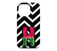 Custodia per iPhone 13 Pro Anguria lettera H alfabeto Graphic Design