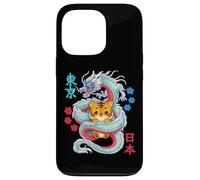 Custodia per iPhone 13 Pro Anime Kawaii Tigre Protetta Da Drago Giapponese