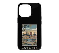 Custodia per iPhone 13 Pro Anversa, Belgio, fronte fiume, orizzonte, viaggio, arte