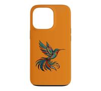 Custodia per iPhone 13 Pro Arancio colibrì nativo americano
