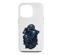 Custodia per iPhone 13 Pro Ascolta See Speak No Evil Skulls - Grafica gotica oscura