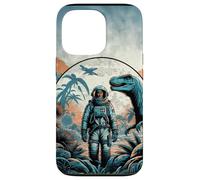 Custodia per iPhone 13 Pro Astronauta che esporrà il pianeta nell'era dei dinosauri Trippy Fantasy anni '60