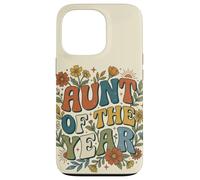 Custodia per iPhone 13 Pro Aunt of the Year Retro Floral Auntie