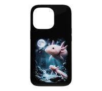 Custodia per iPhone 13 Pro Axolotl Ululando alla Luna 90's Retro