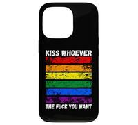 Custodia per iPhone 13 Pro bacia chi vuoi Bandiera arcobaleno LGBTQI