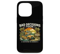 Custodia per iPhone 13 Pro Bad Decisions Tour: Skeleton Beach Vacation, divertente umorismo oscuro