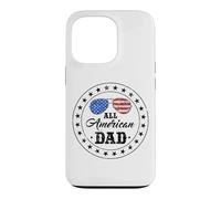 Custodia per iPhone 13 Pro Bandiera patriottica degli Stati Uniti d'America del 4 luglio di All American Dad