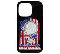 Custodia per iPhone 13 Pro Baseball American Flag Skull Sunglass Patriotic 4th July