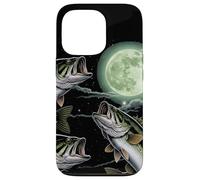 Custodia per iPhone 13 Pro Bass Fish Howling The Moon Vintage Pescatore Pescatore Regali