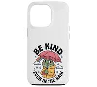 Custodia per iPhone 13 Pro Be Kind Even In The Rain Cute Frog Gentilezza Groovy Rainbow