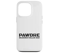 Custodia per iPhone 13 Pro Bearded Collie Dog Dad Owner Distressed Text