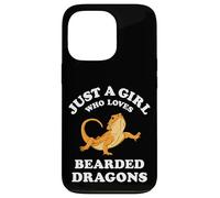 Custodia per iPhone 13 Pro Bearded Dragon Pet Lizard Reptile Animal Gift Black