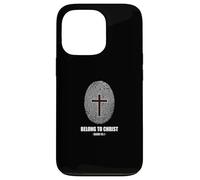 Custodia per iPhone 13 Pro Belong to Christ Faith Fingerprint Cross Isaiah 43:1