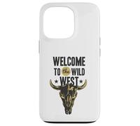 Custodia per iPhone 13 Pro Benvenuti al Wild West Bull Skull Vintage Western Logo