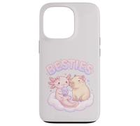 Custodia per iPhone 13 Pro Besties Axolotl Capybara Bubble Tea Carino Kawaii Anime Animale