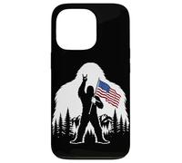 Custodia per iPhone 13 Pro Bigfoot Rock On Sasquatch Yeti - Bandiera degli Stati Uniti