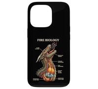 Custodia per iPhone 13 Pro Biologia del fuoco Drago Nerd Anatomia Mitica Scienza Diagramma
