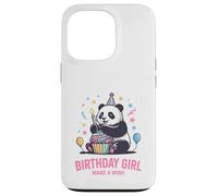 Custodia per iPhone 13 Pro Birthday Girl Design Panda Cupcake Esprimi un desiderio
