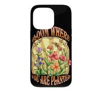 Custodia per iPhone 13 Pro Bloom Where You Are Planted Design vintage floreale