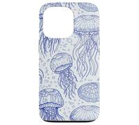 Custodia per iPhone 13 Pro Blue Jellyfish Ocean Pattern Aquatic Marine Life