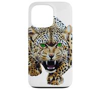 Custodia per iPhone 13 Pro Bold Leopard Wildlife Jungle Vibes, arte vintage con stampa leopardata