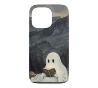 Custodia per iPhone 13 Pro Bookish Ghost Reading Book Reader Mountain Scene
