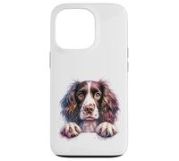 Custodia per iPhone 13 Pro Brittany English Springer Spaniel Cocker Spaniel Dog Face