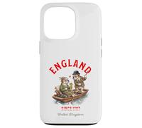 Custodia per iPhone 13 Pro Bulldog inglese cani coppia innamorata drink barca Inghilterra