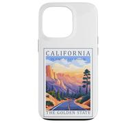 Custodia per iPhone 13 Pro California GPS Coordinates Travel Poster Opera d'arte Cali Golden