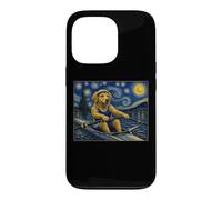 Custodia per iPhone 13 Pro Canottaggio Golden Retriever Art Rower Dog in barca a fila