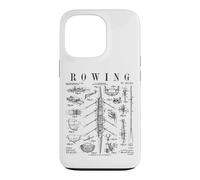 Custodia per iPhone 13 Pro Canottaggio Rower Otto Remo Racing Shell Barca Brevetto Vintage
