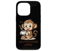 Custodia per iPhone 13 Pro Cant Live Wout Caffè Carino Scimmia Cartoon