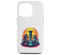 Custodia per iPhone 13 Pro Capolavoro degli scacchi al tramonto - Re e cavalieri degli scacchi audaci