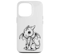 Custodia per iPhone 13 Pro Carino Kawaii Dragon Coloring Book Art Colore Nel Design