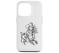 Custodia per iPhone 13 Pro Carino Rodeo Horse Girl Cowboy Style backprint doodle