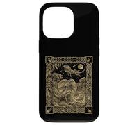 Custodia per iPhone 13 Pro Carta dei tarocchi con lucertola dal collo celeste